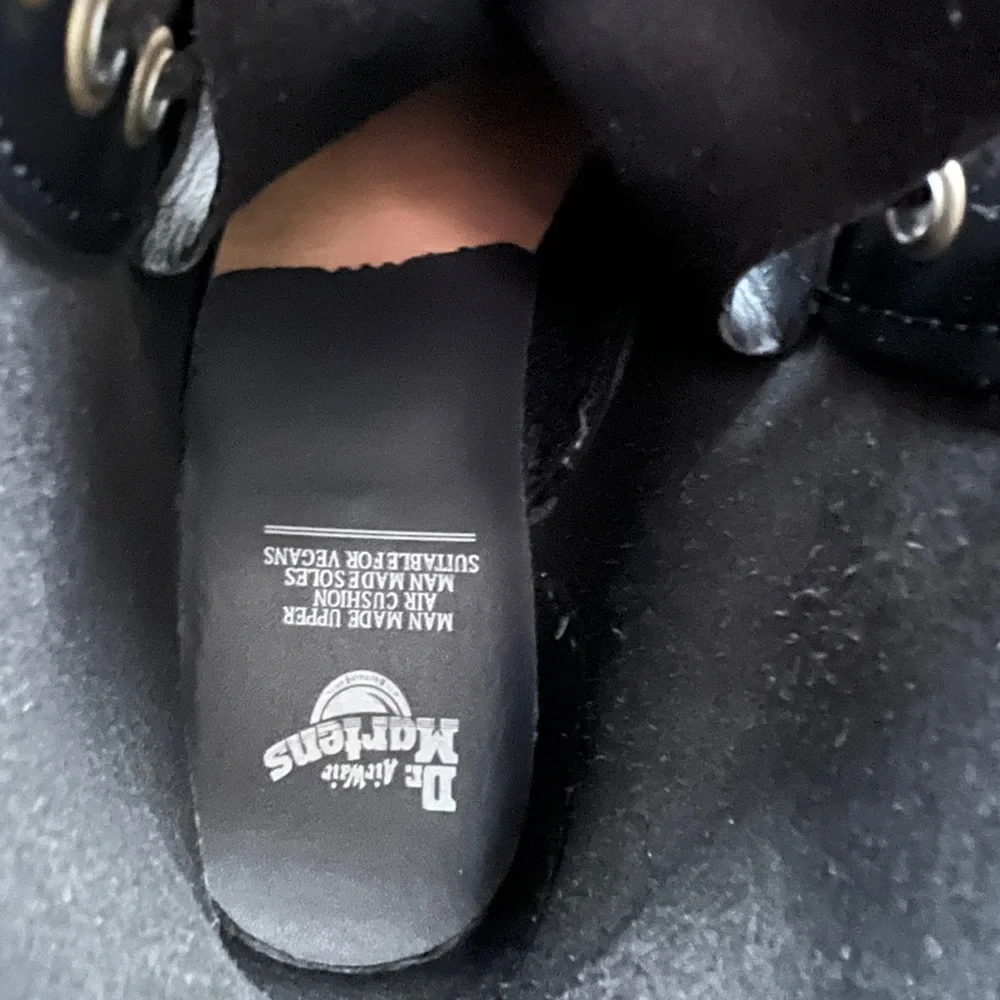 Dr. Martens Vegan 1460 Black Boots with Yellow Stitching - Picture 4 of 6